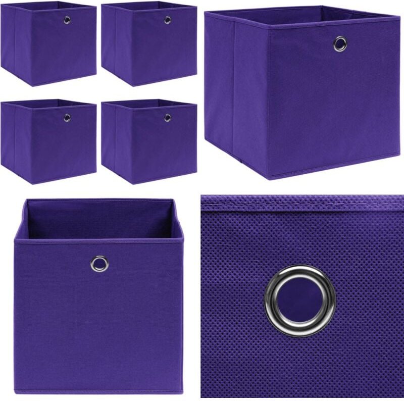 Aufbewahrungsboxen 4 Stk. Lila 32x32x32 cm Stoff - Aufbewahrungsbox - Aufbewahrungsboxen - Home & Living - Lila