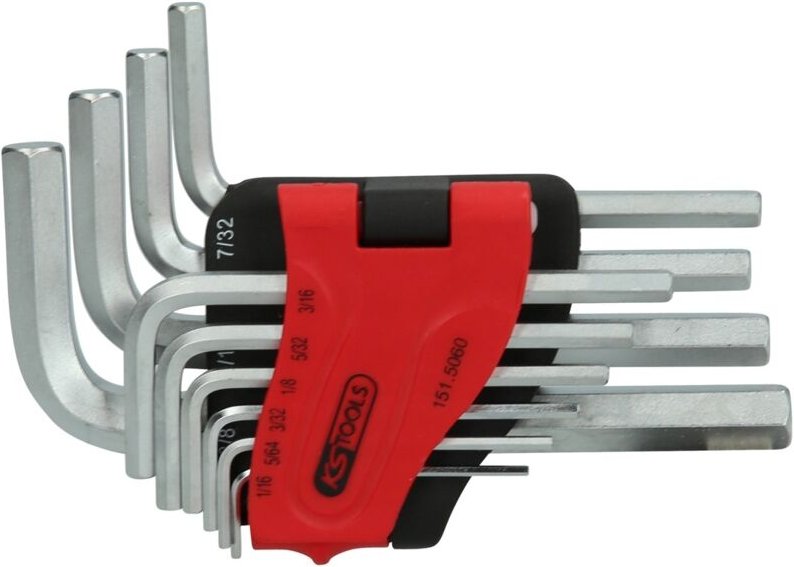 Innensechskant-Winkelstiftschlüssel-Satz, im Klapphalter,10-tlg1/16'-3/8'