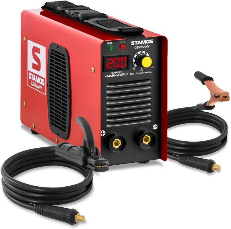 Thumbnail - Stamos Germany - Schweißgerät Elektroden Mobil e Hand Schweißgerät mma led Display Igbt 200A