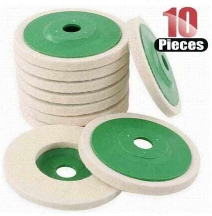 10 Stück 4 Zoll (10 cm) Polierscheiben aus Wolle für Winkelschleifer