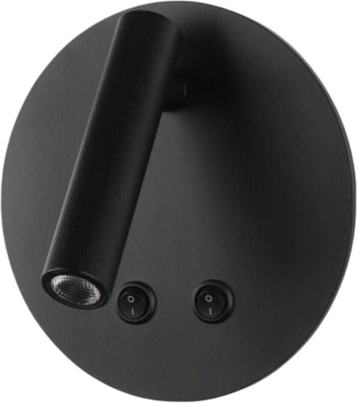 Trade Shop - APPLIQUE LED ORIENTABILE DA PARETE DOPPIA FONTE LUMINOSA 8 WATT LUCE CALDA 3000K MR-01 - Schwarz