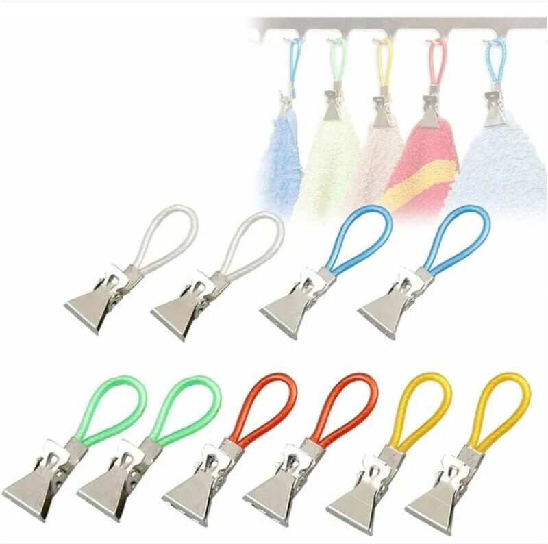 Csparkv - 10 Stück, zufällige Farbe, Geschirrtuch-Clip, Geschirrtuch-Aufhänger, Küchenhandtuch-Aufhänger, Küchenhandtuch...