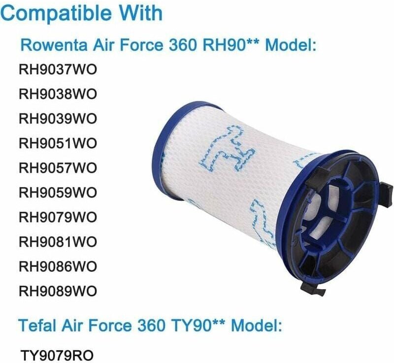 Thumbnail - Staubsaugerzubehör 3 Stück Filter, Ersatz für Rowenta Air Force 360 RH9051WO RH9057WO RH9059WO RH9081WO RH9086WO & Tefal...