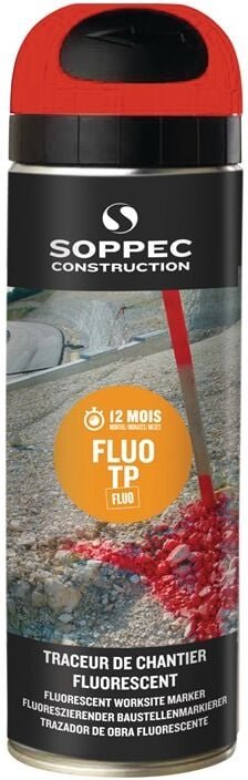 Soppec - 141513E Baustellenmarkierspray fluo tp leuchtrot 500 ml