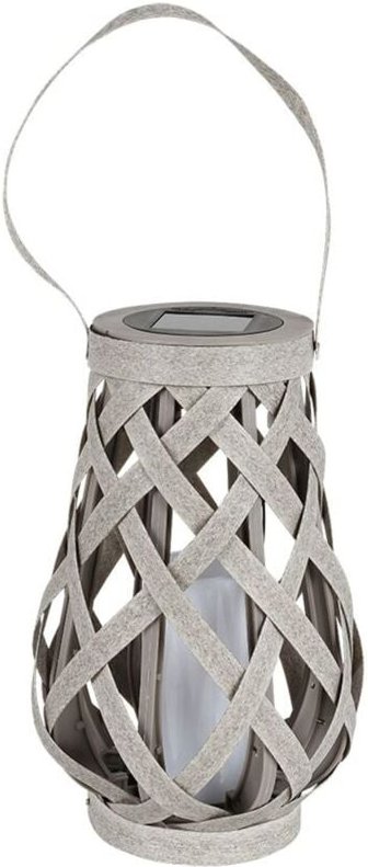 Buri - Solar Gartenlaterne Rattanoptik Flackerkerze Gartenleuchte Gartendeko Solarlampe