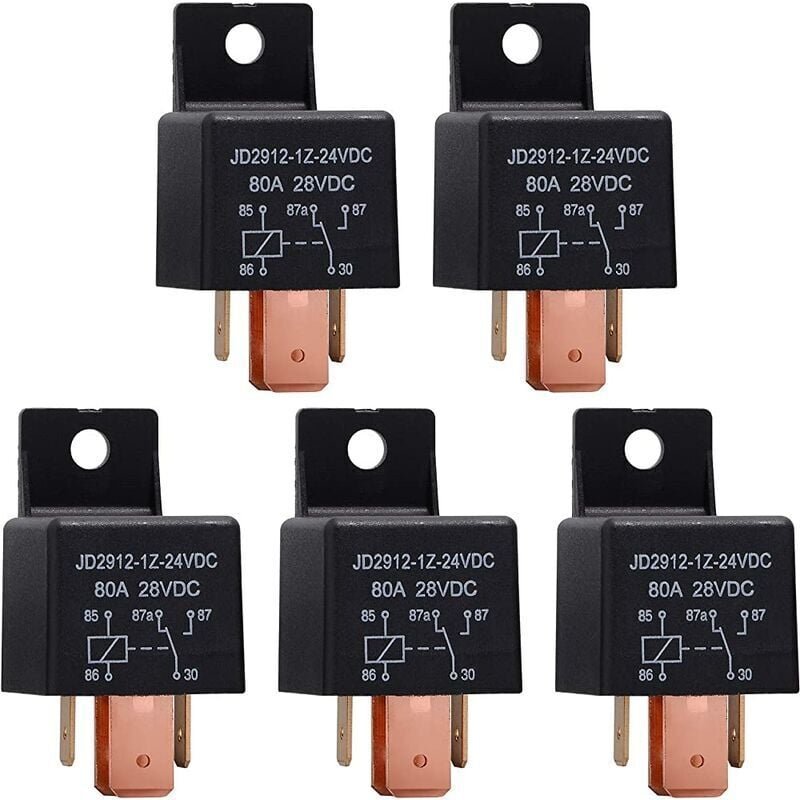 5 Stück Relais 24 V 80 A 5-polig, Kfz-Relais JD2912-1Z-24V80A 28 VSPDT LKW-Boot Van Fahrzeuge Schalter