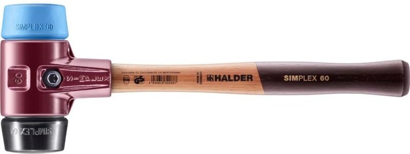 SIMPLEX-Schonhammer, TPE-soft / Gummikomposition mit Tempergussgehäuse und hochwertigem Holzstiel D=60 mm 3012.060