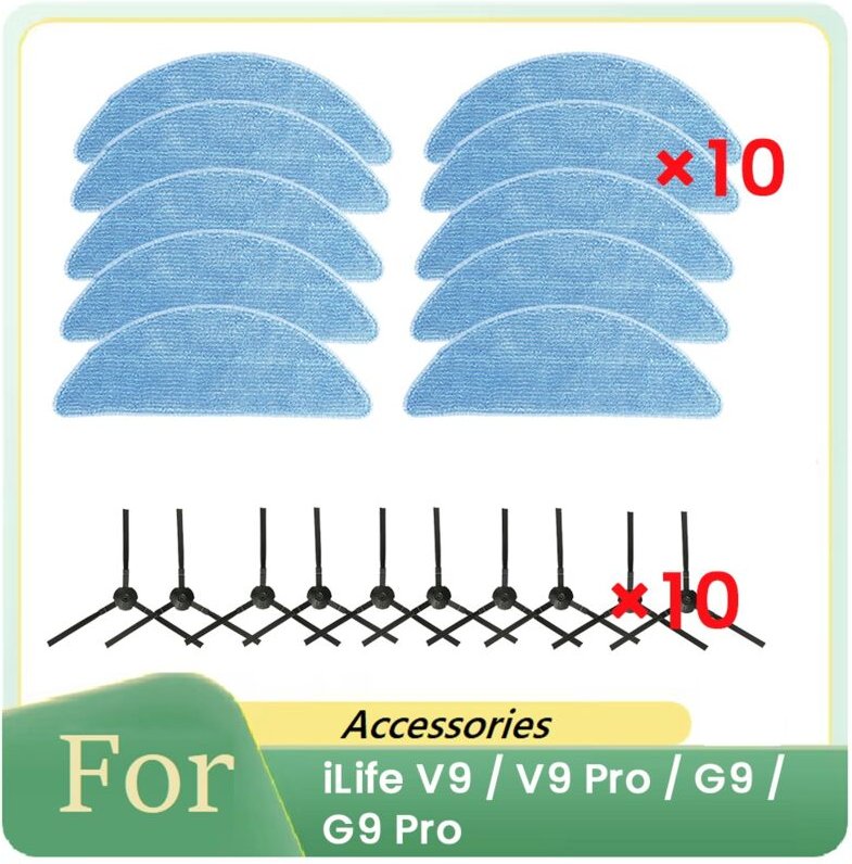 Tlily - 20 Pcs Seite Pinsel und Lappen für V9 / Pro G9 Roboter Staubsauger Teile Ersatz
