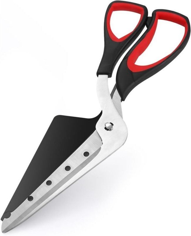 Pizzaschere, Pizzaschneider mit scharfer Klinge aus lebensmittelechtem Edelstahl und Softgriff, multifunktionale Küchens...