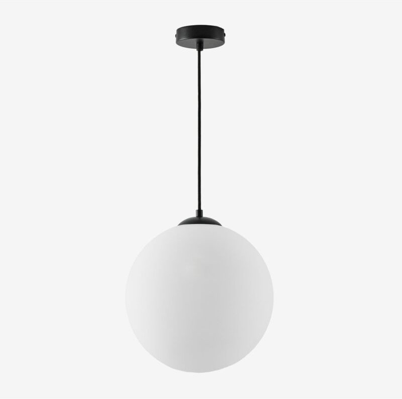 Sklum - Deckenleuchte aus Eisen mit Uvol-Glaskugel Schwarz Ø30 cm