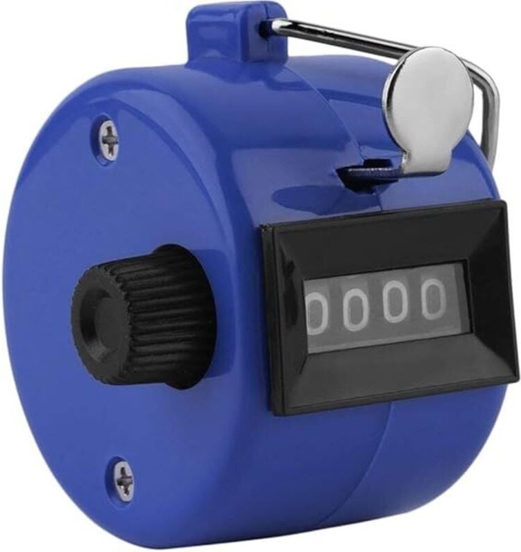 Mini tragbarer 4-stelliger Handzähler, blau