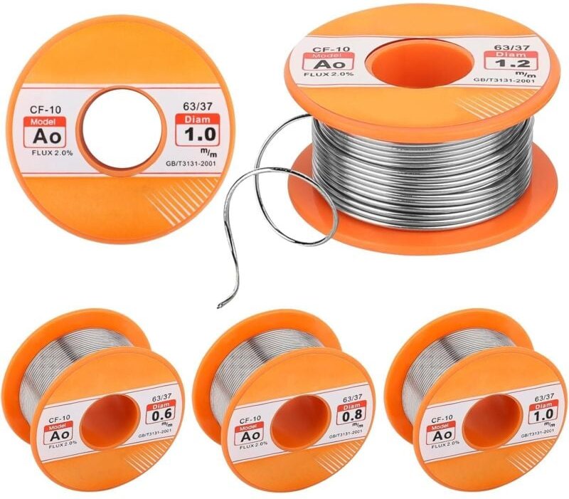 4er-Pack Lötdraht, Lötdraht mit Kolophoniumkern, Lötdraht mit Flussmittel-Zinn-Rolle, Weichlot für Schweißreparaturen, P...