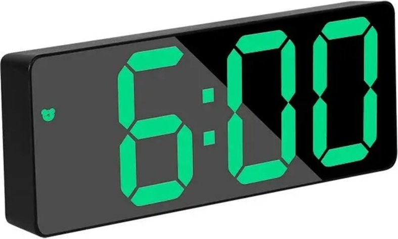 Réveil Numérique,Grand écran LED,Horloge de Surface Miroir avec Fonction Snooze et Connexion Réglable en Luminosité Réve...