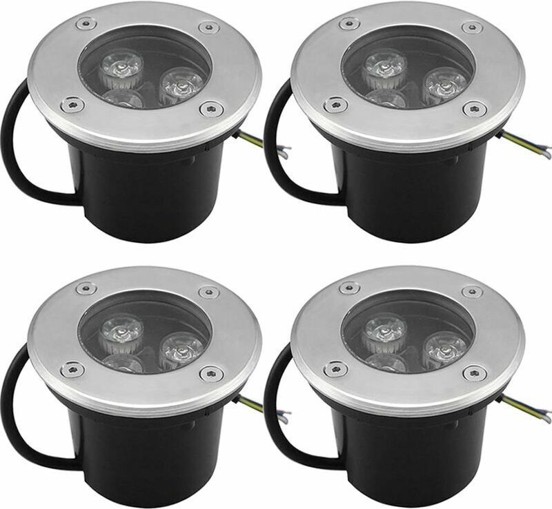 4er-Pack LED-Einbaustrahler für den Außenbereich, 3 W, IP65, runde LED-Einbaustrahler für Terrasse, Garten, Wege, Hof un...