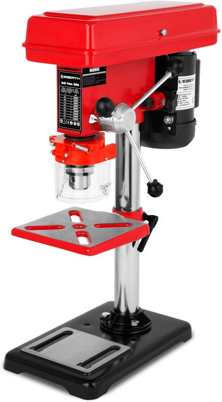 Eberth - Tischbohrmaschine, Standbohrmaschine, Ständerbohrmaschine, 550 Watt, 50mm Spindelhub, Bohrfutter Ø3-16mm, 9 Ges...