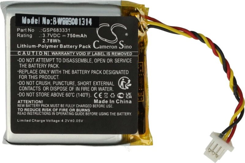 vhbw Akku kompatibel mit JBL Live 660NC, 660 Wireless Headset Kopfhörer (750 mAh, 3,7 V, Li-Polymer)