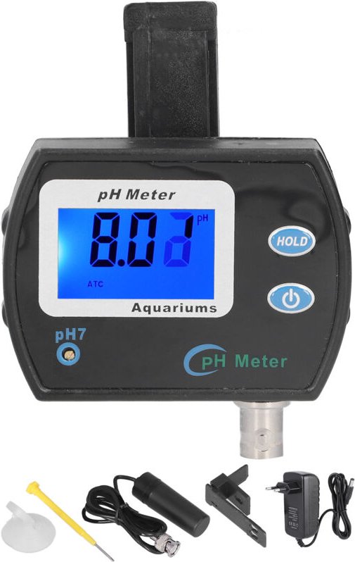 Digitales LCD-pH-Messgerät PH-900 mit austauschbarer Sonde, hohe Präzision für Aquarium, Schwimmbad, Hydrokultur, ABS-Ma...