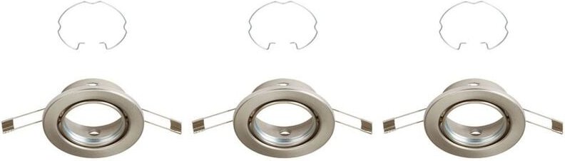 Ner 3er Set Einbauleuchten nickel-matt ø 8,6 cm Einbauleuchten - Brilo