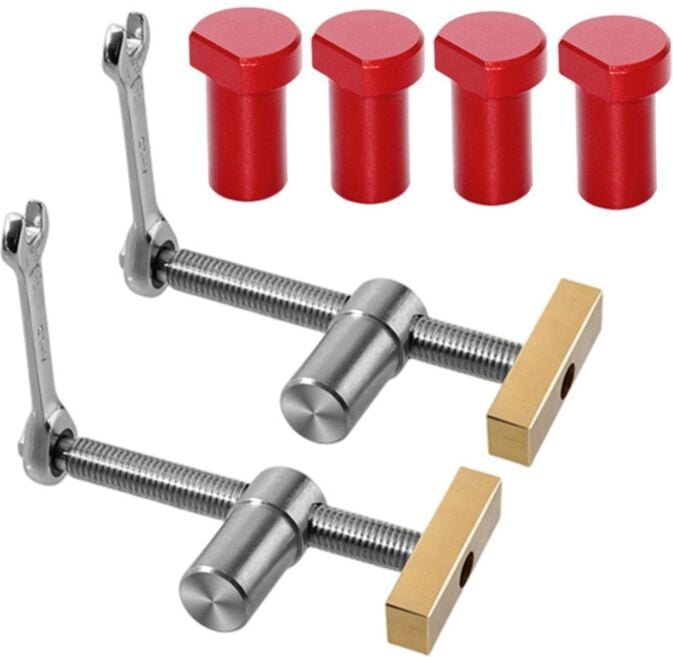 Holzbearbeitungsbank-Hundebremseinsätze, Werkbank, schnelle Festklemme, Messing-Schraubstock für 20-mm-Desktop-Loch, Tis...