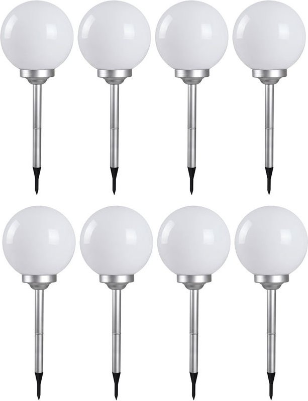 8x led Solar Kugel Außen Bereich Steck Leuchten Terrassen Garten Erdspieß Lampen