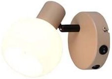 Wandleuchte Wandlampe Flurleuchte warm beige Metall E14 1-flammig L 17,5 cm