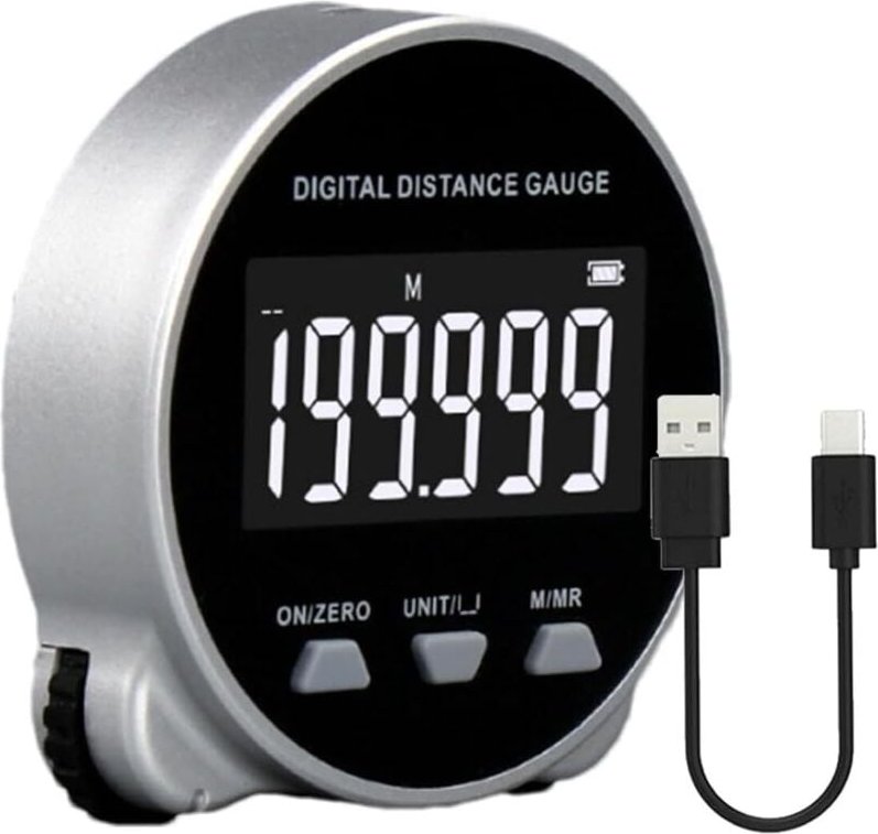 Elektronisches Maßband, 199,999 m elektronisches Lineal, digitales Maßband, Rollenlineal, wiederaufladbarer Entfernungsm...