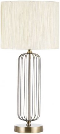 Mansonia tischlampe 1xe27 leder m/hosen beige 66x30x30 cm