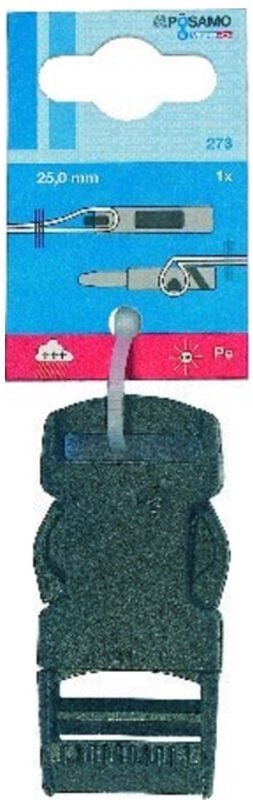 Pösamo Steckschließe Kunstst(SB) schwarz für Gurt-Ø b.25mm