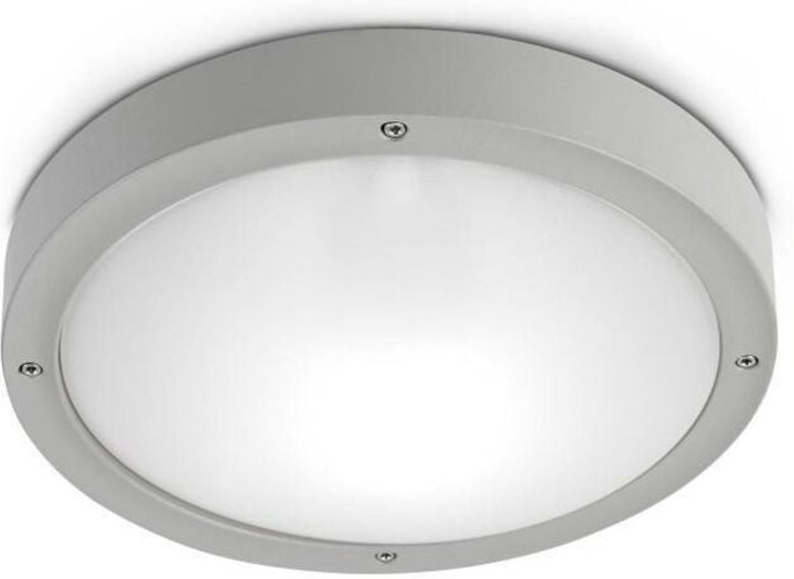 Efectoled - Leds-C4 Basic Aluminium - 1 Leichte Aluminium-Außendecke Hellgrau IP65, E27