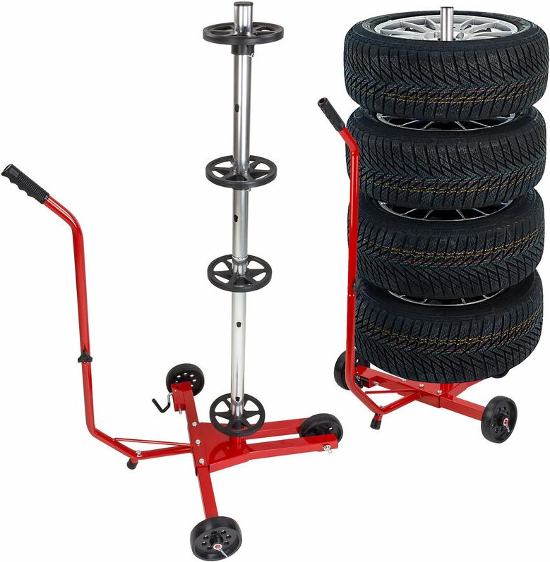 Thumbnail - Dema - PKW-Reifen Felgenbaum Reifenständer Monza mit Abdeckung Fahrbar Reifenwechsel