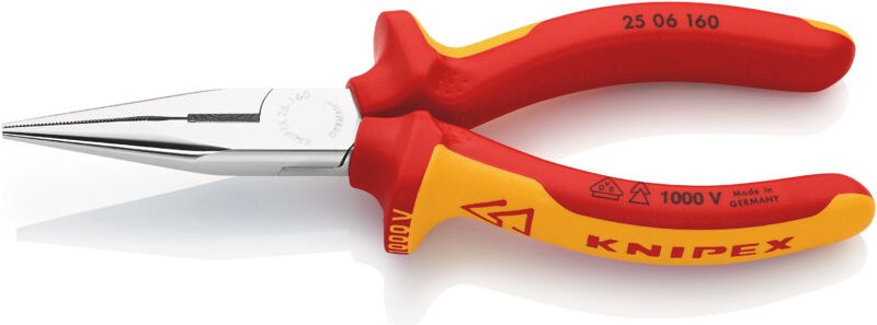 25 06 160 t Elektronik- u. Feinmechanik Flachrundzange Chrom-Vanadium Stahl 160 mm - Knipex