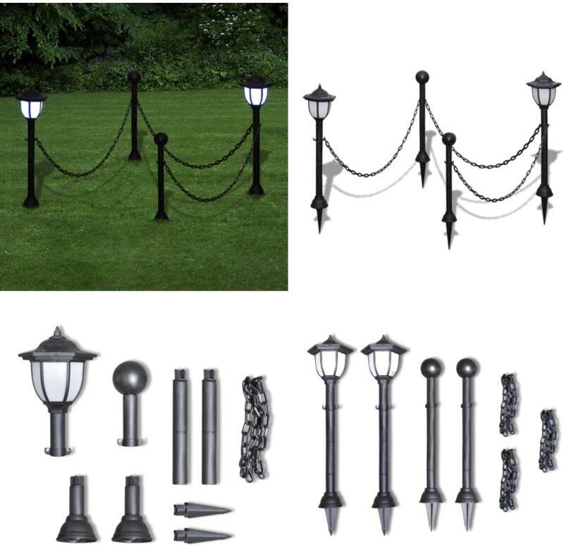 2x led Lampe Solarleuchte Außenlampe Gartenleuchte Laterne - Solarleuchte - Gartenlampe - Außeleuchte - LED-Lampe - Sonn...