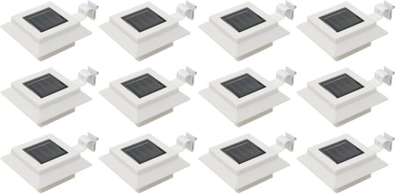 Solar-Außenleuchten 12 Stk. led Rechteckig 12 cm Weiß Vidaxl
