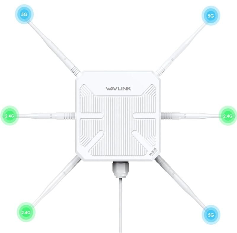 Sjqka - AX3000 2025 Outdoor-WLAN-Extender, WAVLINK-WLAN-Access Point/Repeater mit großer Reichweite und Dualband/PoE/IP6...