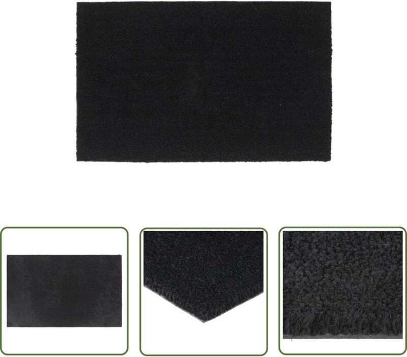 The Living Store - Fußmatte Schwarz 50x80 cm Kokosfaser Getuftet - Kokosfußmatte - Eingangsmatte - Türmatte - Outdoor Ma...