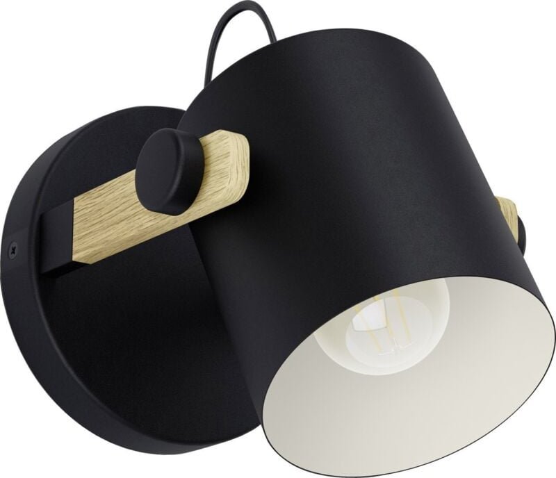 Wandleuchte Hornwood schwarz natur ø 17 cm E27 Wandleuchten - Eglo