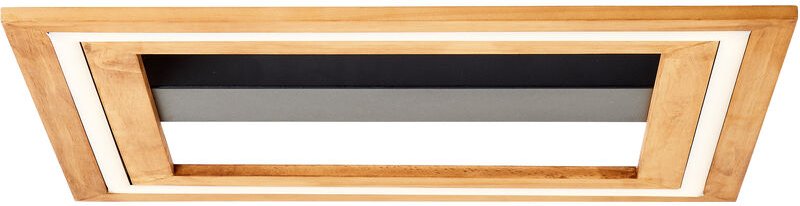 Rhea led Deckenleuchte 45x45cm holz hell/schwarz, Holz/Metall/Kunststoff, 1x led integriert, 24 w , (Lichtstrom: 3000lm,...
