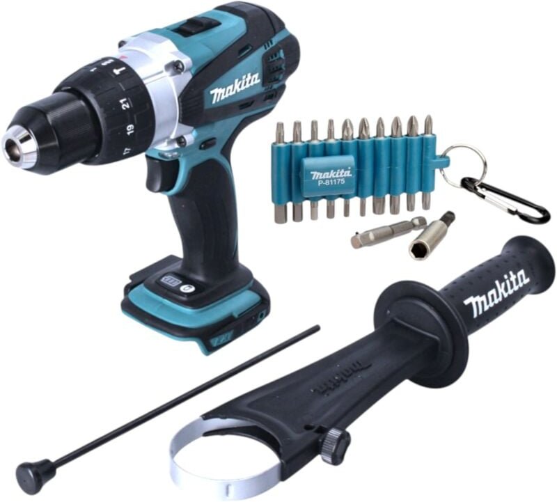 Dhp 458 z Akku Schlagbohrschrauber 18 v 91 Nm + 22 tlg. Bit Set - ohne Akku, ohne Ladegerät - Makita
