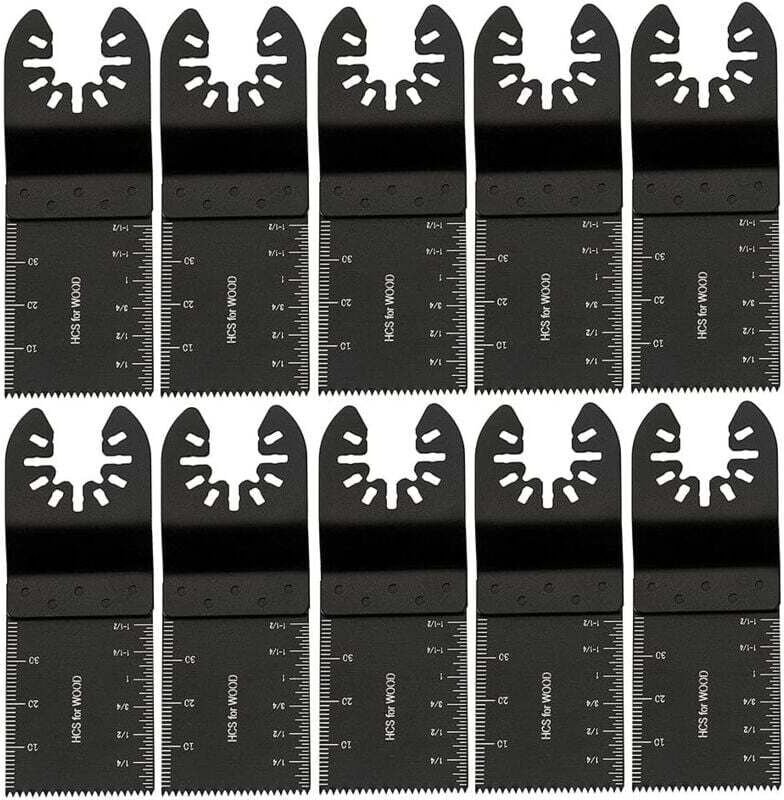 Aiperq - 10 Stück 34 mm Multifunktionswerkzeug-Klingen, oszillierende Klinge, Mehrzweck-Heimwerkerwerkzeuge aus Kohlenst...