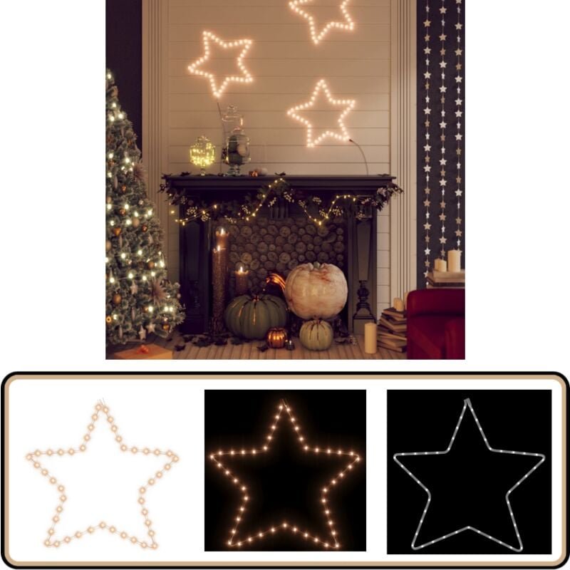 LED-Silhouette Weihnachtsstern 48 LEDs Warmweiß 56 cm - led Weihnachtssterne - Weihnachtsdeko Außen - Winterdekoration -...