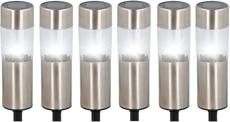 Buri - Solar-Gartenleuchten 6er-Set Solarlampe Gartenlampe Außenleuchte Gehwegleuchte