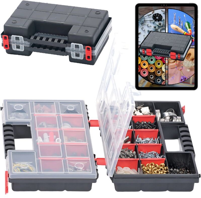 Thumbnail - Sortimentskasten Box Organiser Aufbewahrungsbox Kleinteile klappbar, Version: KNOS302010S, 287 x 186 x 100 - Kistenberg