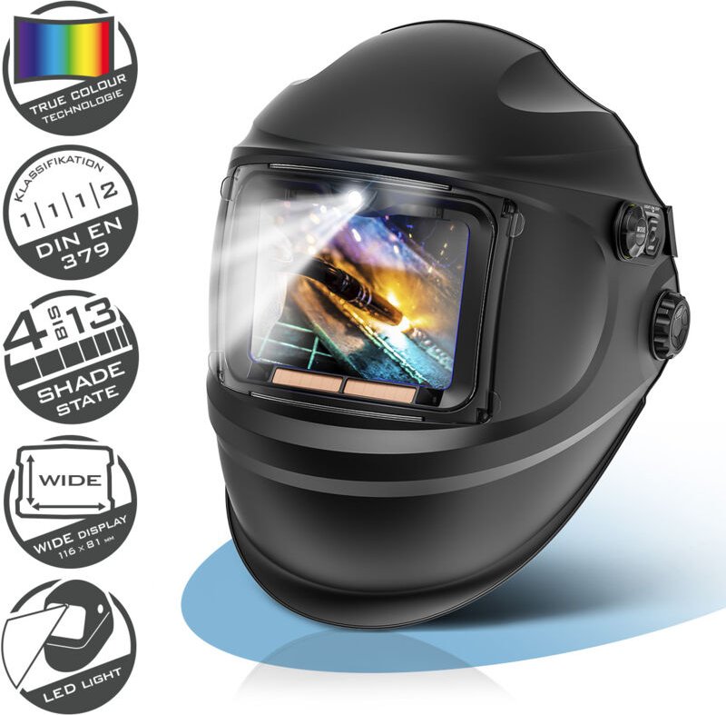 STAHLWERK Schweißhelm RAPTOR 3-in-1 Automatik-Schweißermaske mit LED-Licht