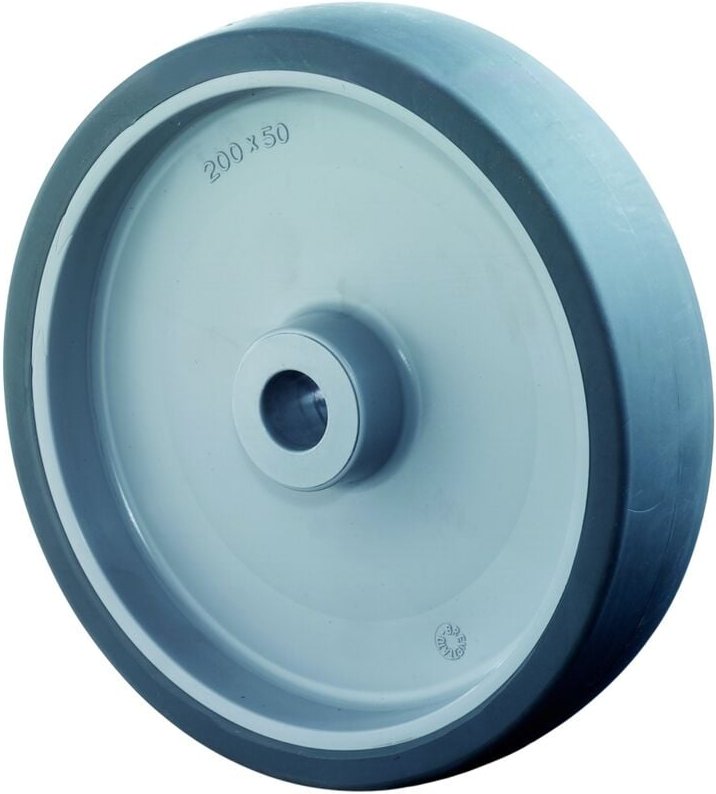 BS Rollen BS Gummirad grau B43, Kunststofffelge, Gleitlager, Ø Rad 125 mm, Tragkraft 100 kg, Radbreite 35 mm, Nabenlänge...