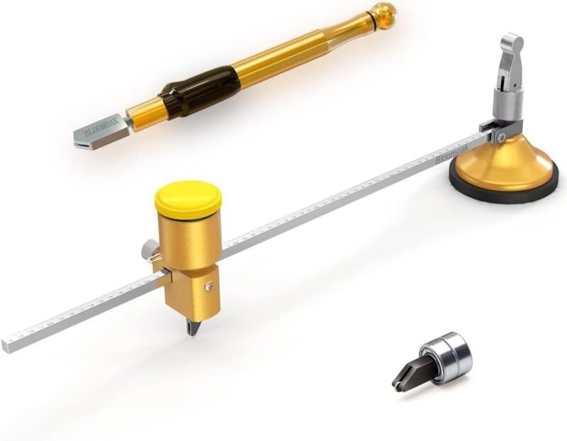 Kreisschneider mit Ölbehälter und Saugnapf Diamant-Glasschneidewerkzeugsatz, einstellbar, Durchmesser 60 cm