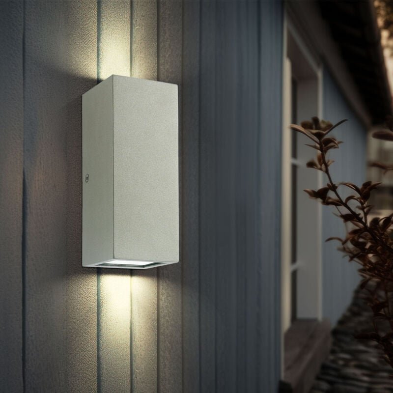 Wandlampe Wandleuchte Hauswandleuchte Außenlampe Fassadenleuchte, Up & Down 2 Flammig IP44, Edelstahl, led 6W 300Lm warm...