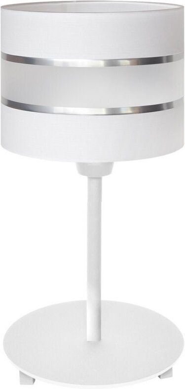 Helen Tischlampe mit rundem Schirm Weiß, Silber 20cm - Helam