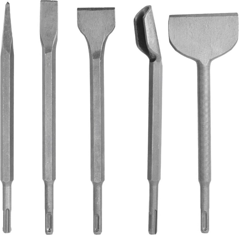 Dolaso - Meißelsatz 5-teilig Länge 250 mm, Rundmeißel / Flachmeißel / U-förmiger Meißel