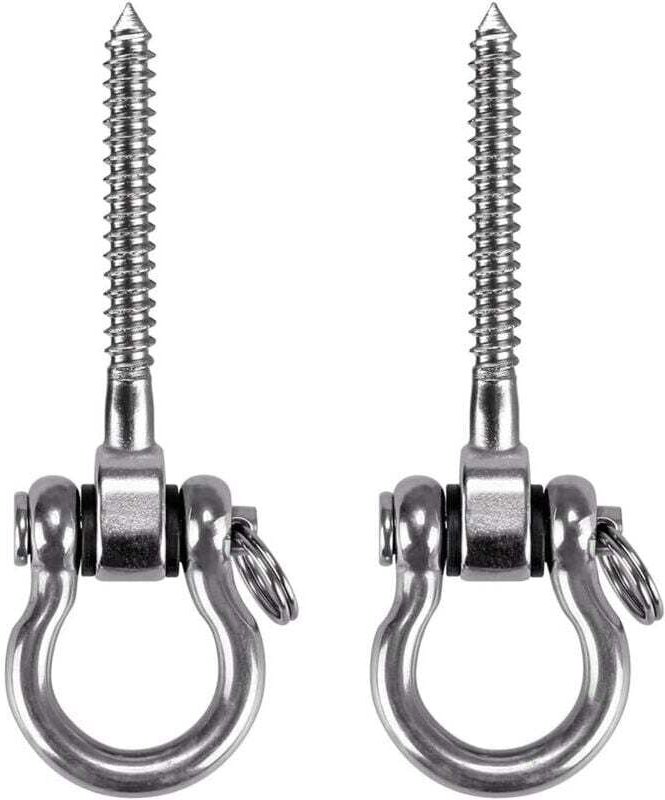 2 Stück Schraubhaken, robuster 180°-Deckenhaken aus Edelstahl 304 für Indoor-Outdoor-Spielplatz, Yoga, Hängematte, Seil,...