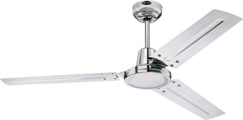 Deckenventilator Industrial Chrom mit Wandschalter